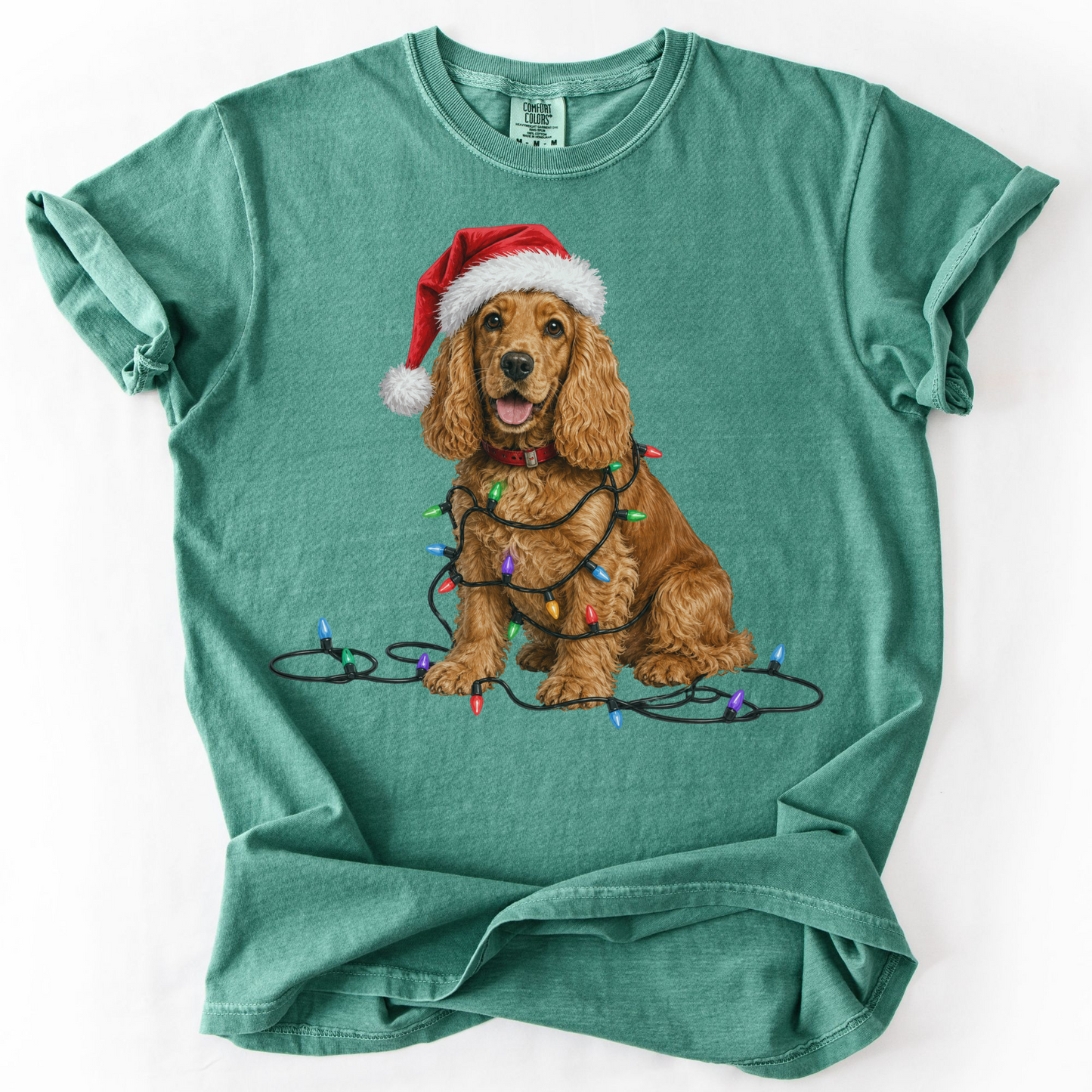Christmas Cocker Spaniel Shirt, Christmas Lights Dog Shirt