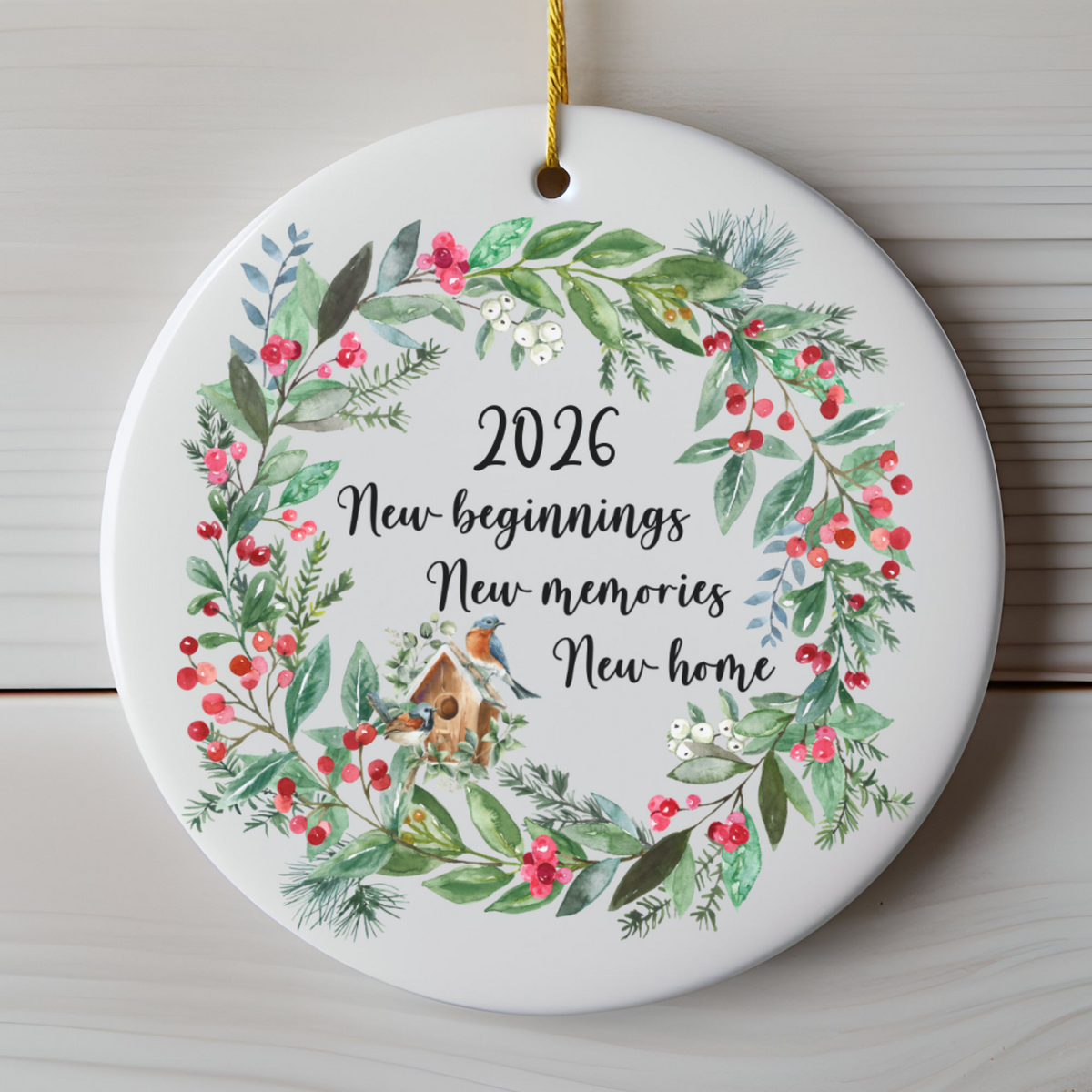 Personalized New Home Ornament, Christmas Holiday Ornament, New Beginnings, New Memories, First Home Ornament, First Christmas In New Home