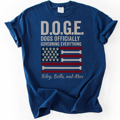 Personalized D.O.G.E. Dogs Officially Governing Everything Patriotic Dog Lover Shirt