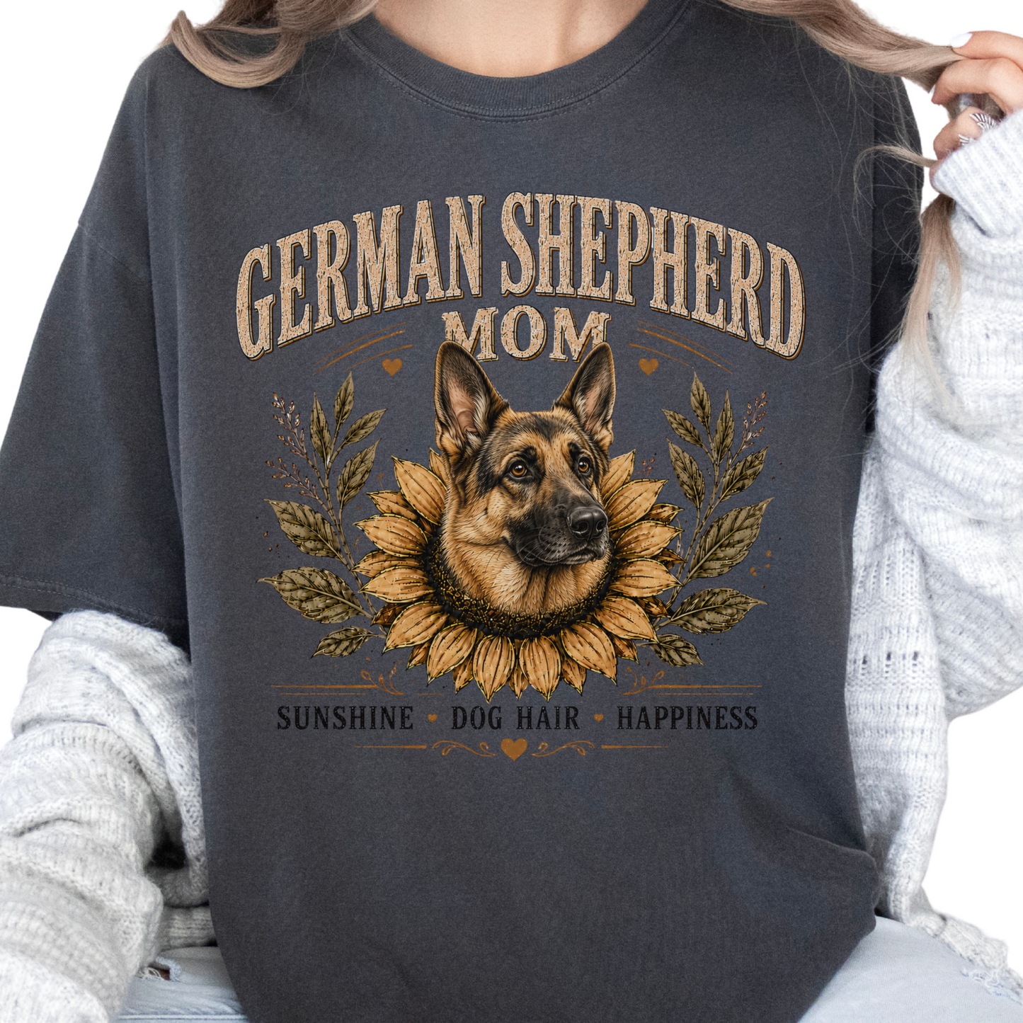 German Shepherd Mom Sunflower Shirt