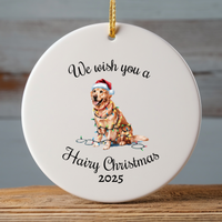 Load image into Gallery viewer, Christmas Golden Retriever Ornament, Christmas Lights Dog Keepsake
