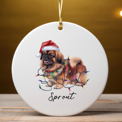 Pekingese Ornament, Personalized Dog Keepsake