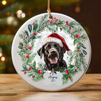 Load image into Gallery viewer, Personalized Black Lab Ornament, Custom Dog Christmas Keepsake, Customized Pet Name Ornament, Pet Memorial Ornament, Custom Dog Keepsake
