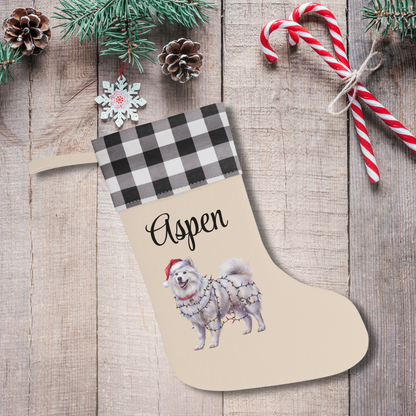 Personalized Samoyed Christmas Stocking, Holiday Decor Gift for Pet Lovers