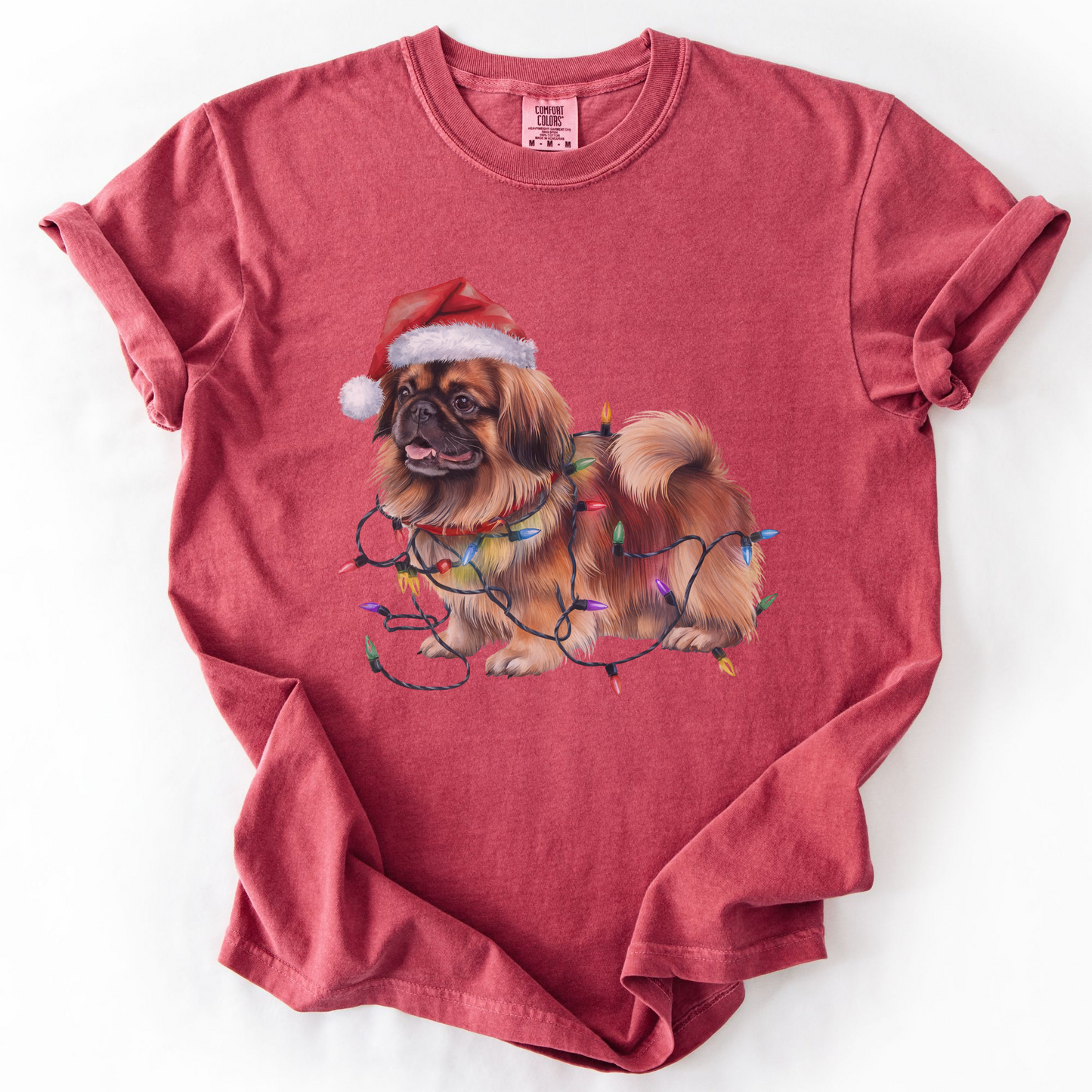Christmas Pekingese Shirt, Christmas Lights Dog Tee, Christmas Dog, Pekingese Mom Tee, Gift for Dog Lover