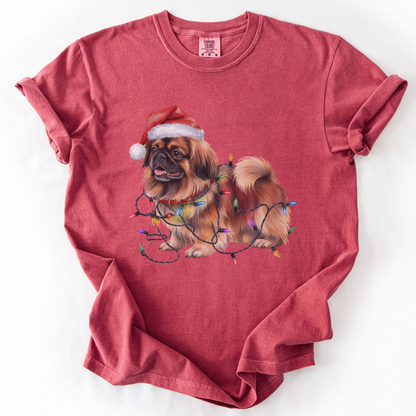 Christmas Pekingese Shirt, Christmas Lights Dog Tee, Christmas Dog, Pekingese Mom Tee, Gift for Dog Lover
