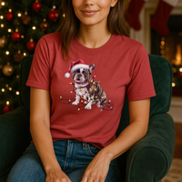 Load image into Gallery viewer, Christmas French Bulldog Shirt, Christmas Lights Dog Tee, Christmas Dog Tee, French Bulldog Mom Tshirt, Gift for Dog Lover, French Bulldog

