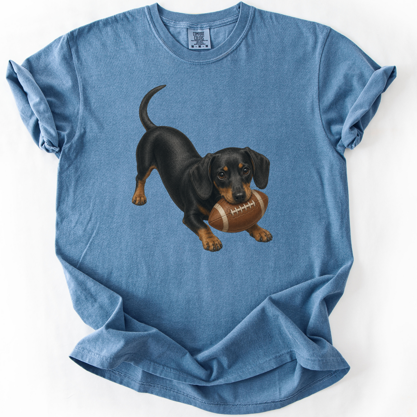 Black Tan Dachshund Football Shirt
