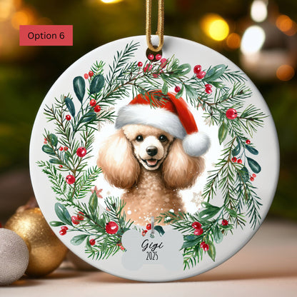 Personalized Poodle Christmas Ornament