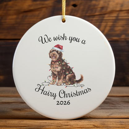 Christmas Portuguese Water Dog Ornament, Christmas Lights Dog Keepsake