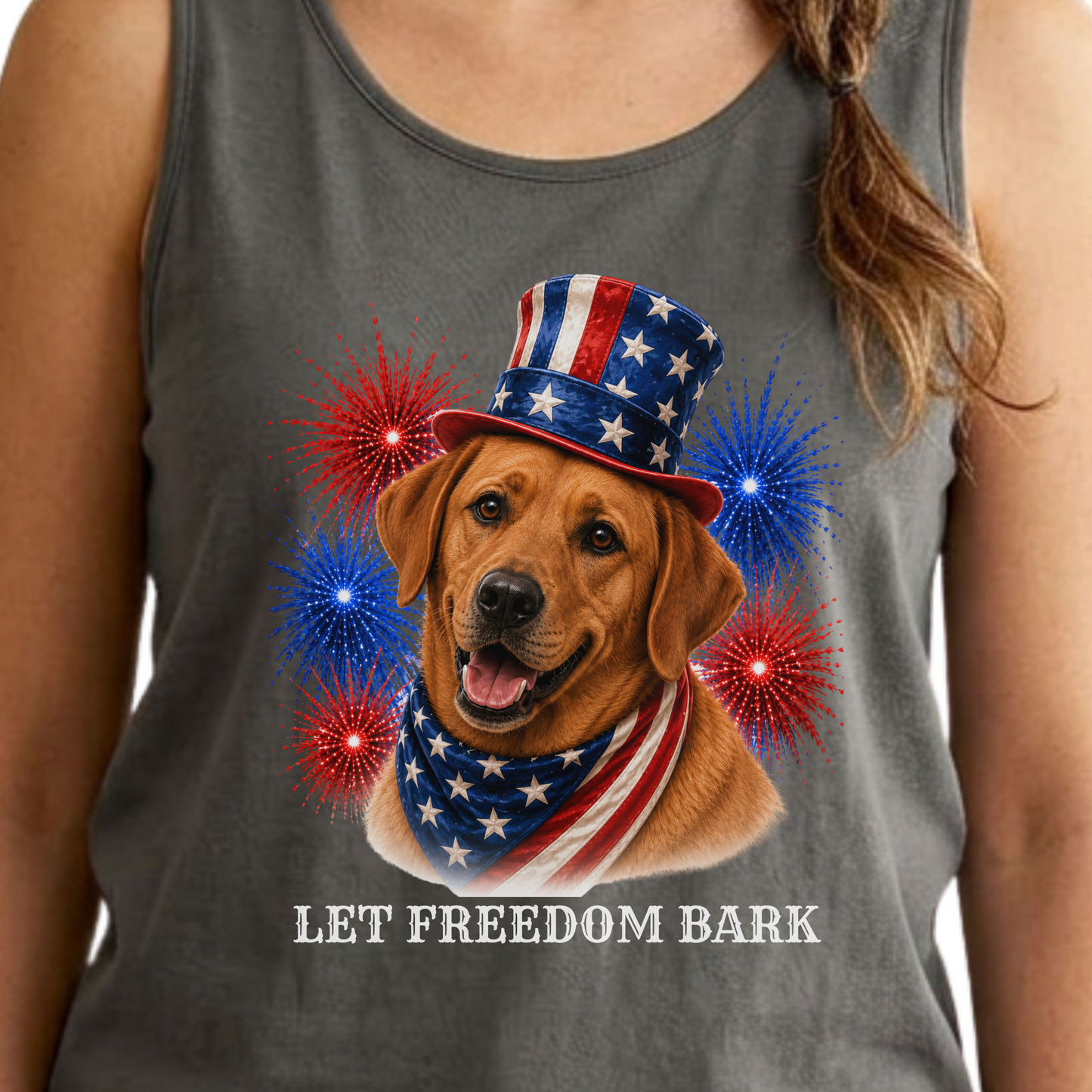 Patriotic Fox Red Lab Tank Top