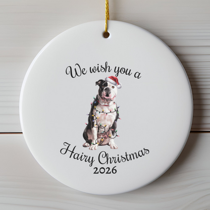 Christmas American Bulldog Ornament, Christmas Lights Dog Keepsake, Christmas Dog, American Bulldog Mom, Gift For Dog Lover