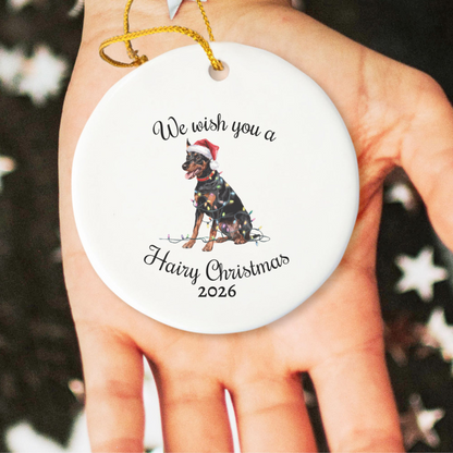 Christmas German Pinscher Ornament, Christmas Lights Dog Keepsake