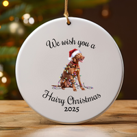Load image into Gallery viewer, Christmas Vizsla Ornament, Christmas Lights Dog Keepsake
