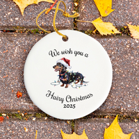 Load image into Gallery viewer, Christmas Dachshund Ornament, Christmas Lights Dog Keepsake
