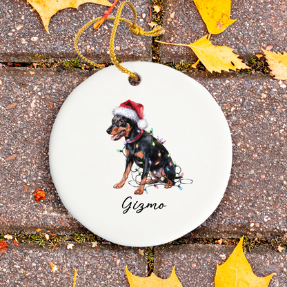 Miniature Pinscher Ornament, Personalized Dog Keepsake
