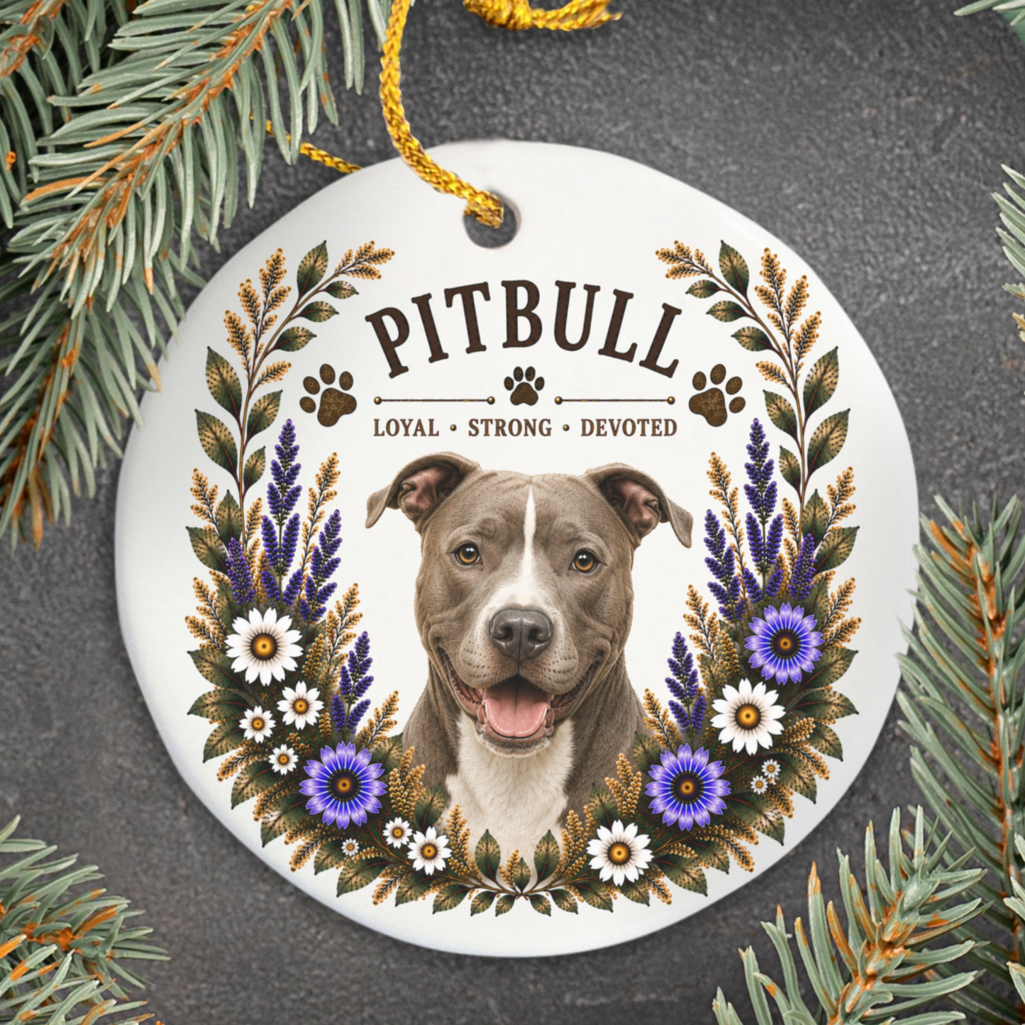 Pit Bull Ornament, Pitbull Lover Gift, Pit Bull Mom Gift, Dog Breed Keepsake