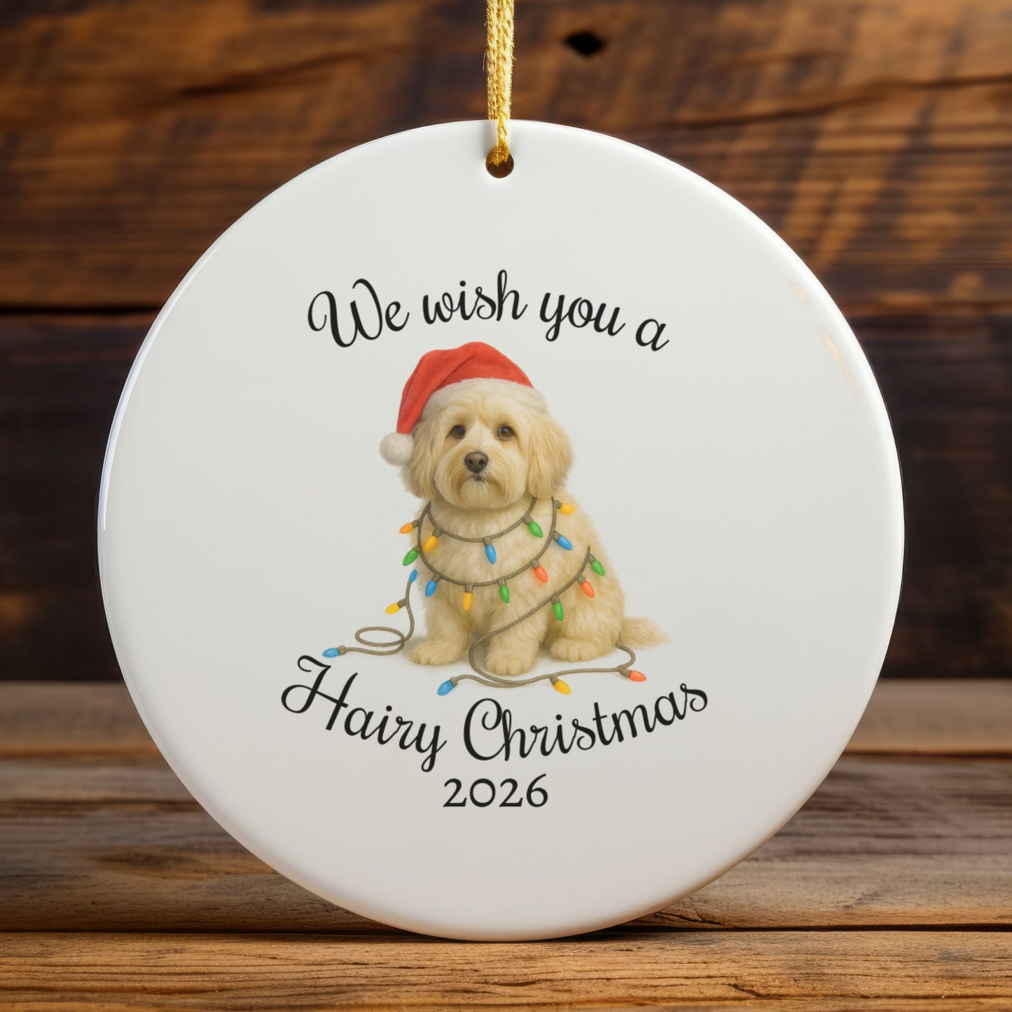 Christmas Havanese Ornament, Christmas Lights Dog Keepsake