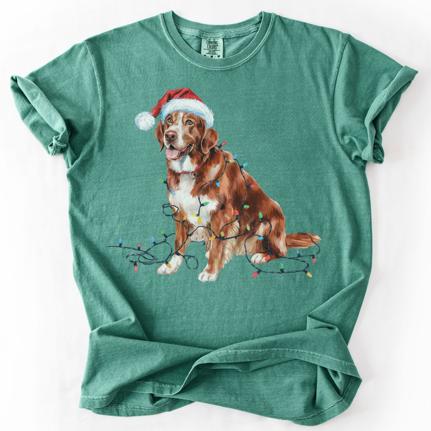 Christmas Nova Scotia Duck Tolling Retriever Shirt, Christmas Lights Dog Tee, Christmas Dog Tee, Retriever Mom Tshirt, Gift for Dog Lover