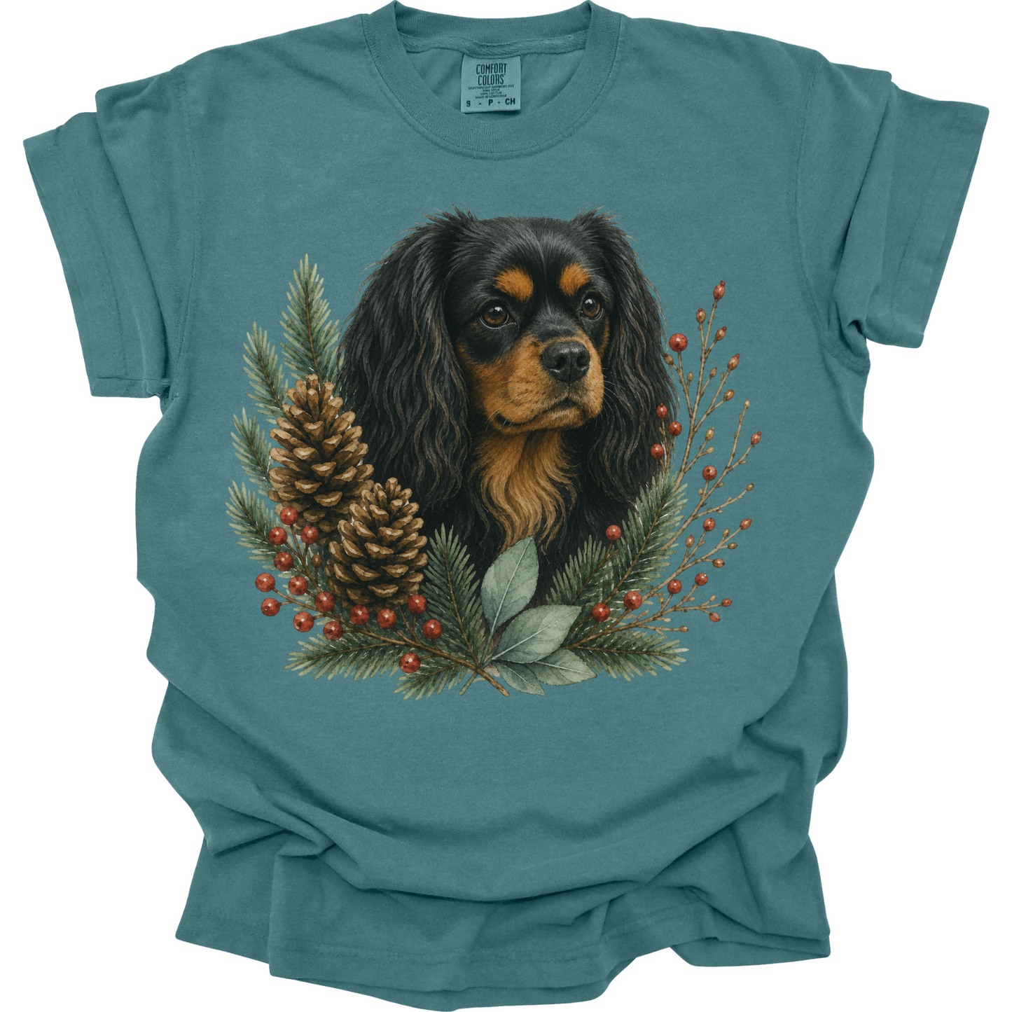 Black and Tan Cavalier Christmas Shirt, Winter Dog Mom Gift, Cavalier King Charles Tee