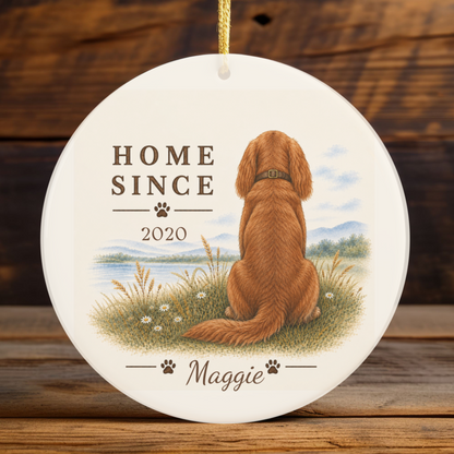 Personalized Ruby Cavalier Ornament, Double Sided Gotcha Day Gift, Custom Dog Keepsake