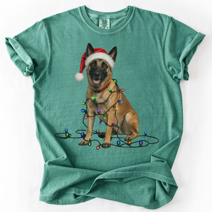 Belgian Malinois Christmas Lights Dog Shirt