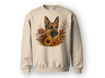 German Shepherd Autumn Floral Sweatshirt