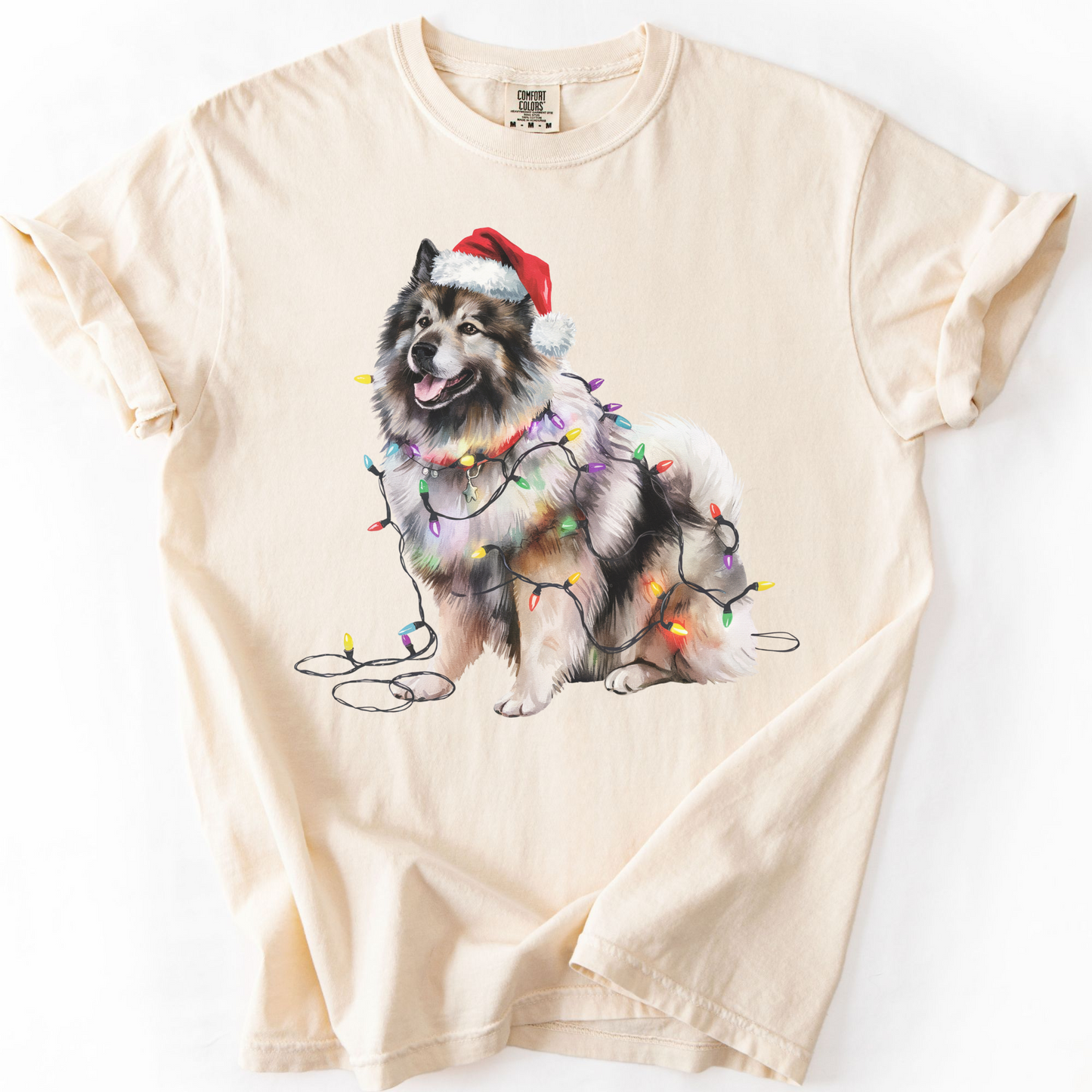 Christmas Keeshond Shirt, Christmas Lights Dog Shirt, Christmas Dog, Keeshond Mom Shirt, Gift for Dog Lover, Keeshond