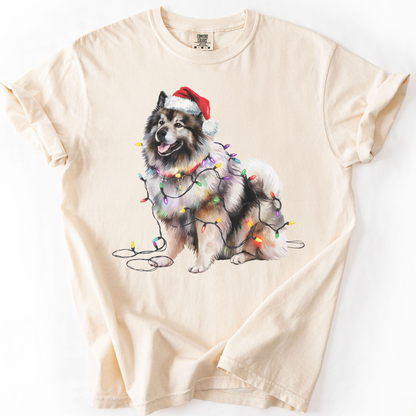 Christmas Keeshond Shirt, Christmas Lights Dog Shirt, Christmas Dog, Keeshond Mom Shirt, Gift for Dog Lover, Keeshond