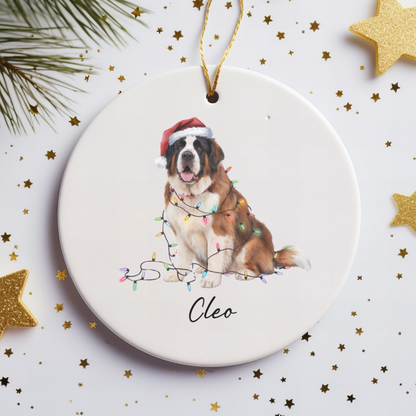 Saint Bernard Ornament, Personalized Dog Lover Gift