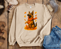 Load image into Gallery viewer, German Shepherd Autumn Shirt, Cozy Fall Dog Sweatshirt, Pet Lover Gift, Seasonal Canine Clothing, Dog Mom Apparel
