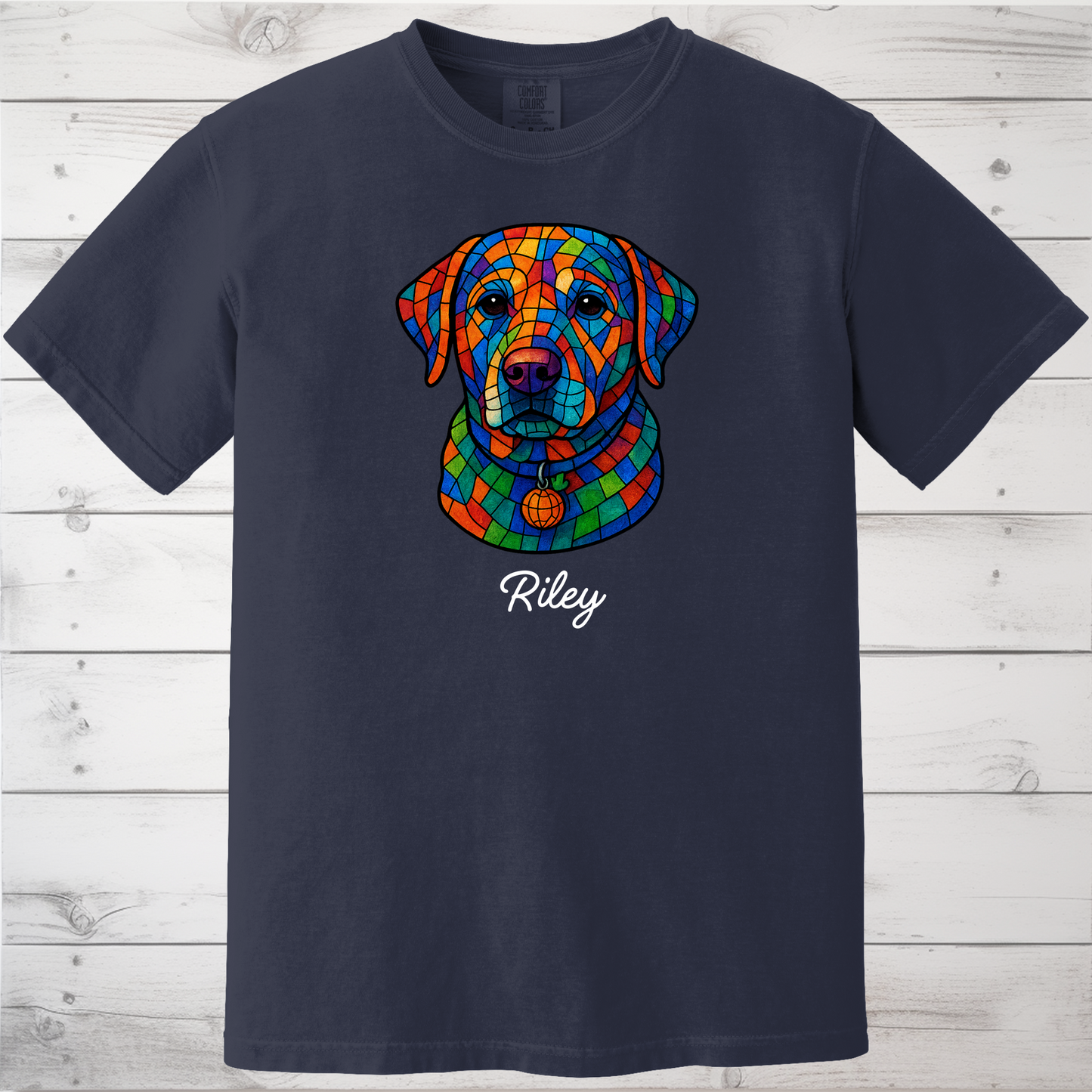 Personalized Geometric Tile Dog Head Shirt