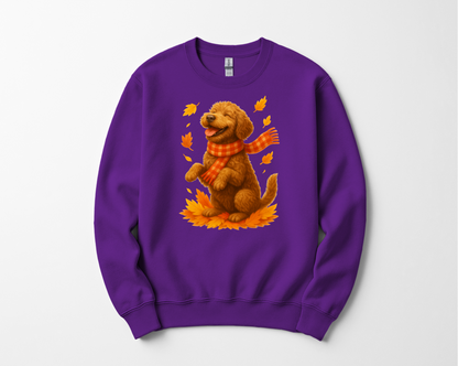 Portuguese Water Dog Autumn Shirt, Cozy Fall Dog Sweatshirt, Cute Brown Dog Lover Gift, Seasonal Apparel Pullover