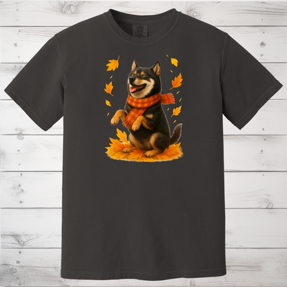 Shiba Inu Autumn Shirt, Cozy Dog Sweatshirt, Fall Shiba Lover Gift, Cute Pet Apparel, Autumn Leaves T-shirt, Dog Lover Clothing