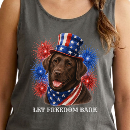 Patriotic Chocolate Lab Tank Top
