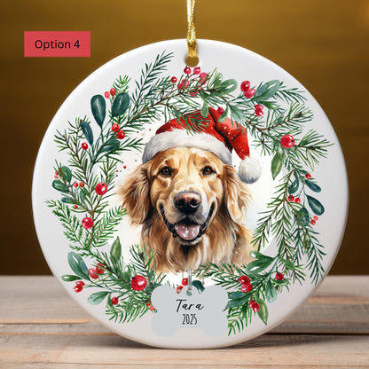 Personalized Golden Retriever Christmas Ornament