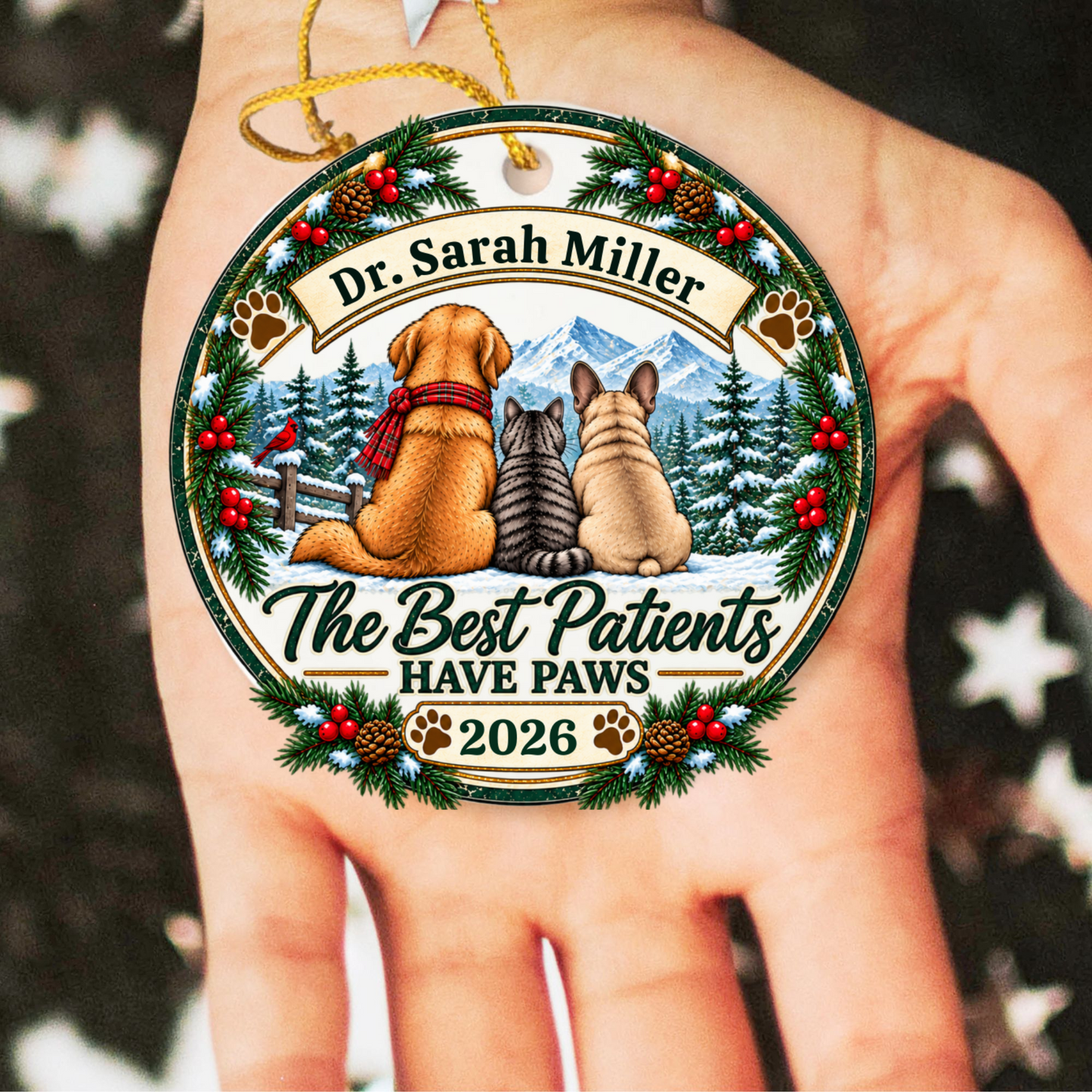 Personalized Veterinarian Ornament, Vet Christmas Gift, Best Vet Gift, Custom Pet Doctor Ornament
