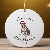 Load image into Gallery viewer, Christmas Pitbull Ornament, Christmas Lights Dog Keepsake
