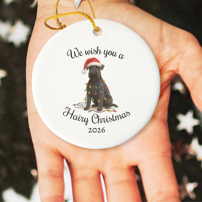 Kerry Blue Terrier Ornament, Christmas Lights Dog Keepsake