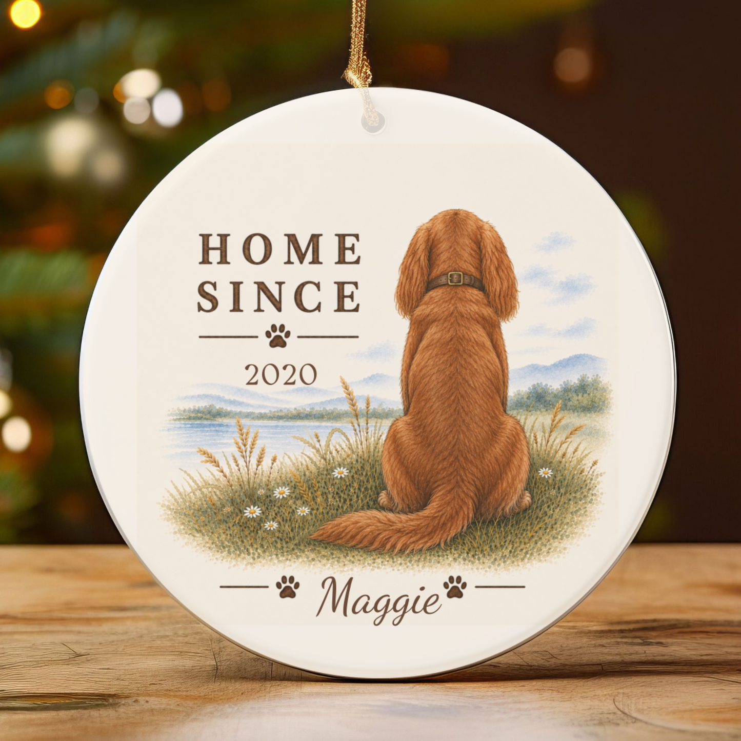 Personalized Ruby Cavalier Ornament, Double Sided Gotcha Day Gift, Custom Dog Keepsake