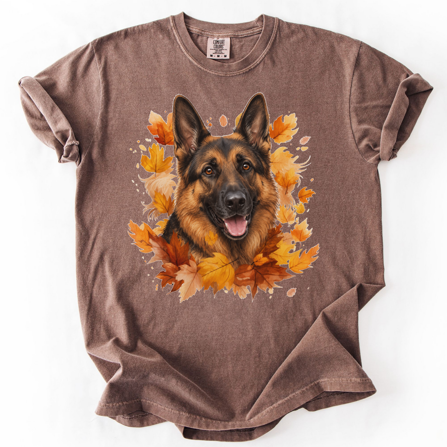German Shepherd Fall Shirt, Autumn Dog Mom Comfort Colors Tee