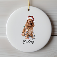 Load image into Gallery viewer, Cocker Spaniel Christmas Ornament, Personalized Dog Ornament
