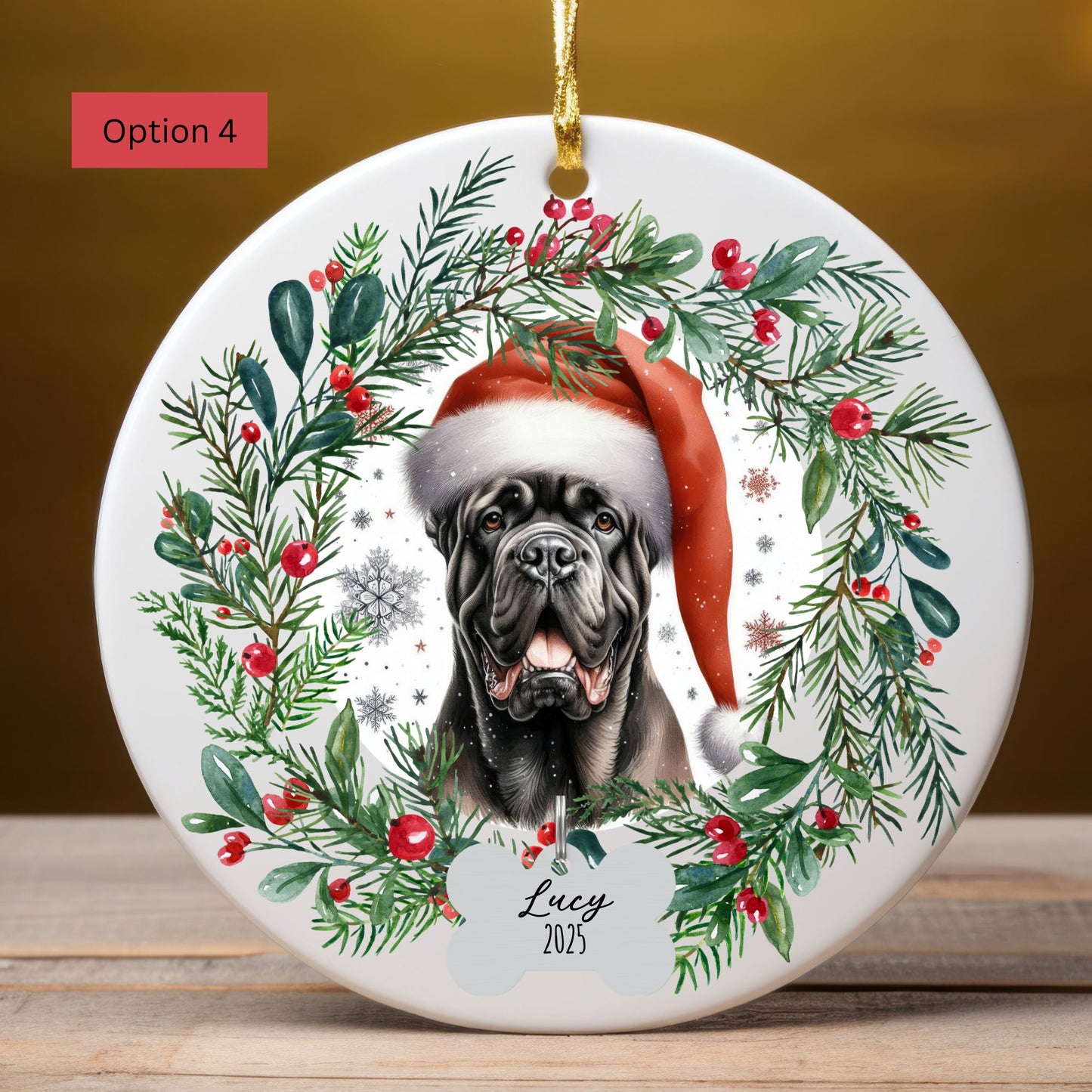 Personalized Cane Corso Christmas Ornament