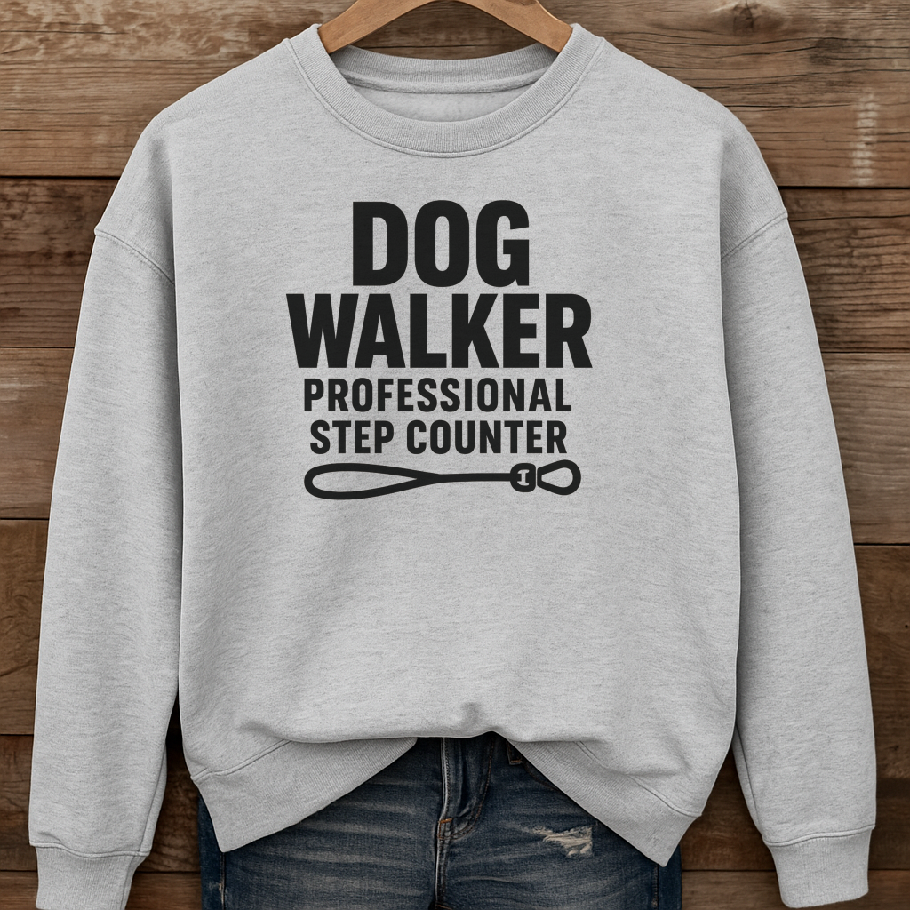 Dog Walker Hoodie, Professional Step Counter Sweatshirt, Funny Gift for Dog Walkers, Pet Lover Apparel, Cozy Hooded Sweatshirt