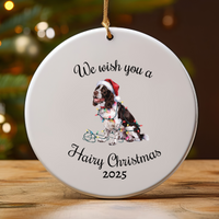 Load image into Gallery viewer, Christmas Brown Springer Spaniel Ornament, Christmas Lights Dog Keepsake
