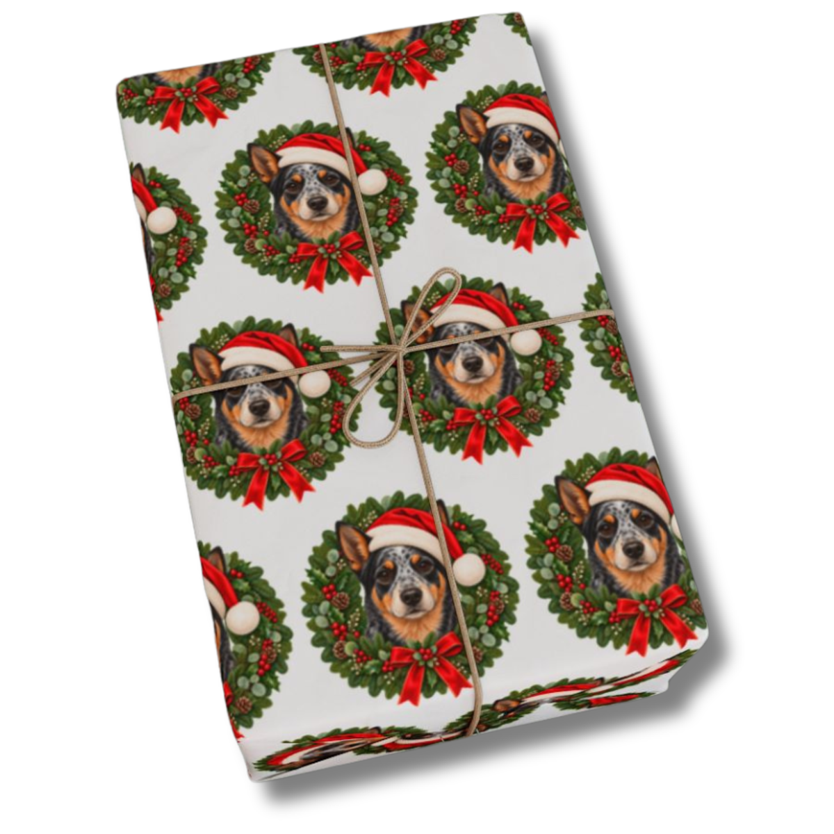 Australian Cattle Dog Christmas Wrapping Paper, Blue Heeler Gift Wrap, Dog Lover Holiday Paper