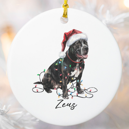 Personalized Cane Corso Christmas Ornament, Festive Dog Keepsake, Ceramic Tree Decoration