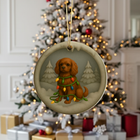 Load image into Gallery viewer, Personalized Ruby Cavalier King Charles Spaniel Christmas 3D Clay-Style Dog Keepsake