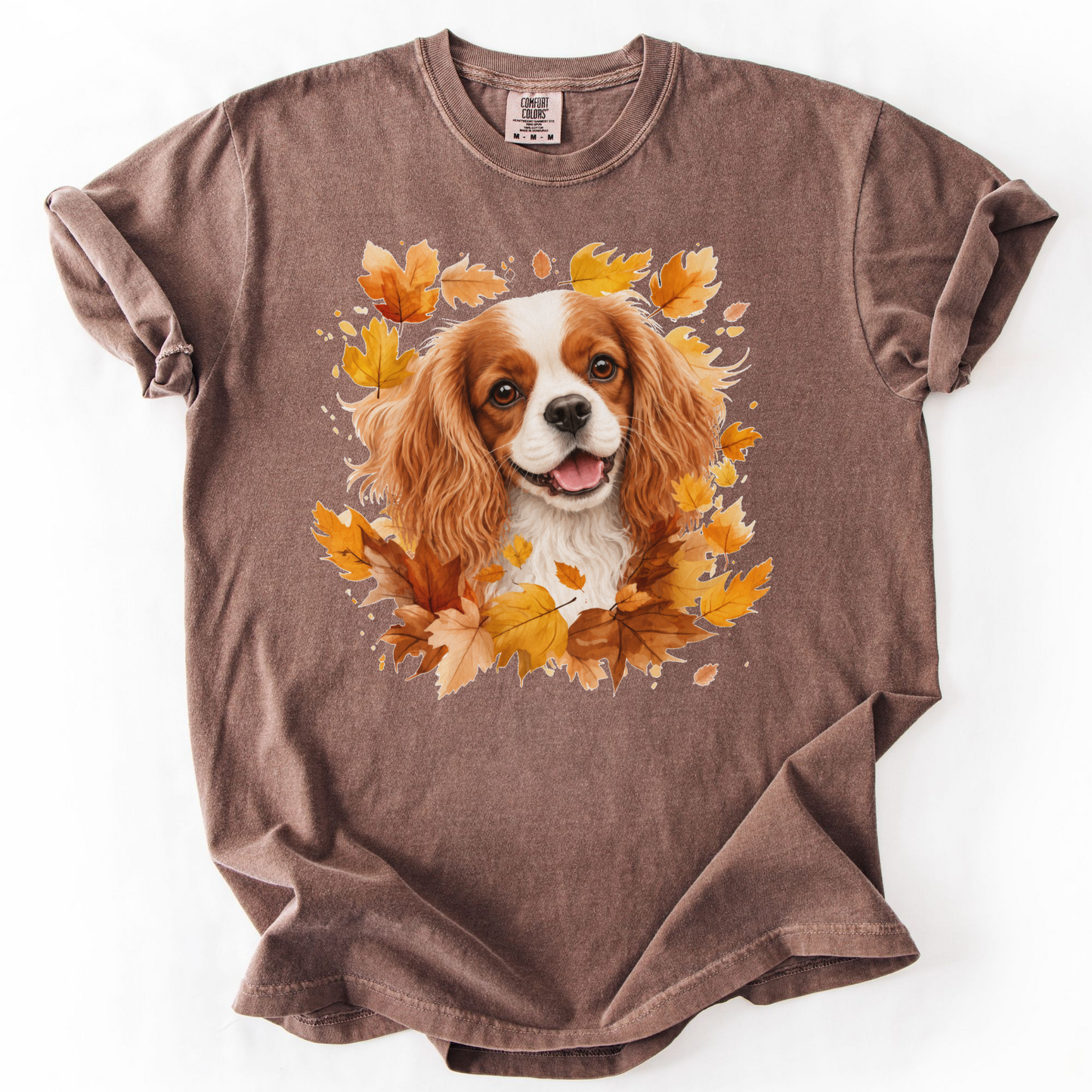 Blenheim Cavalier Fall Shirt, Autumn Dog Mom Comfort Colors Tee