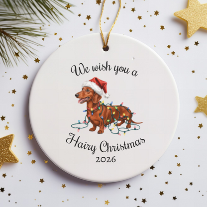 Red Dachshund Christmas Lights Ornament